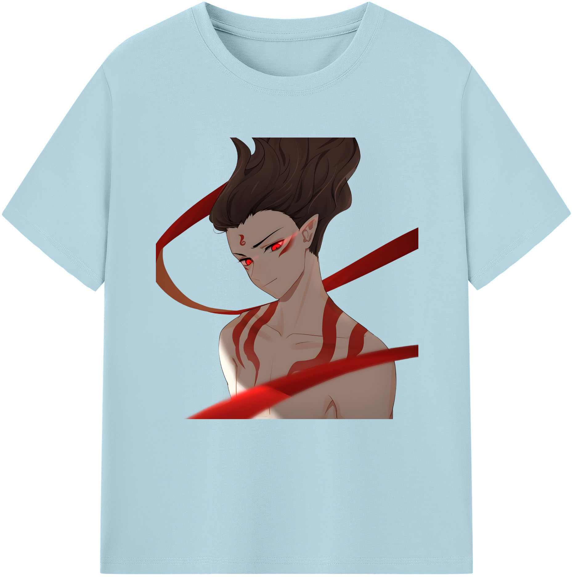 （画像用） Ne Zha 2 ナタ 魔童の大暴れ 綿100％半袖Tシャツ（フロントプリント）